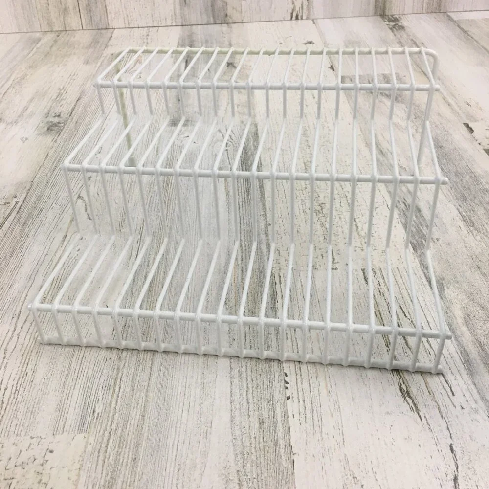 3-Tier Rack Wire Covered White Step Shelf Spice Rack